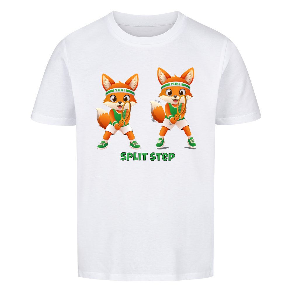 Yuki Split Step auf Kinder-Shirt, Farbe weiß