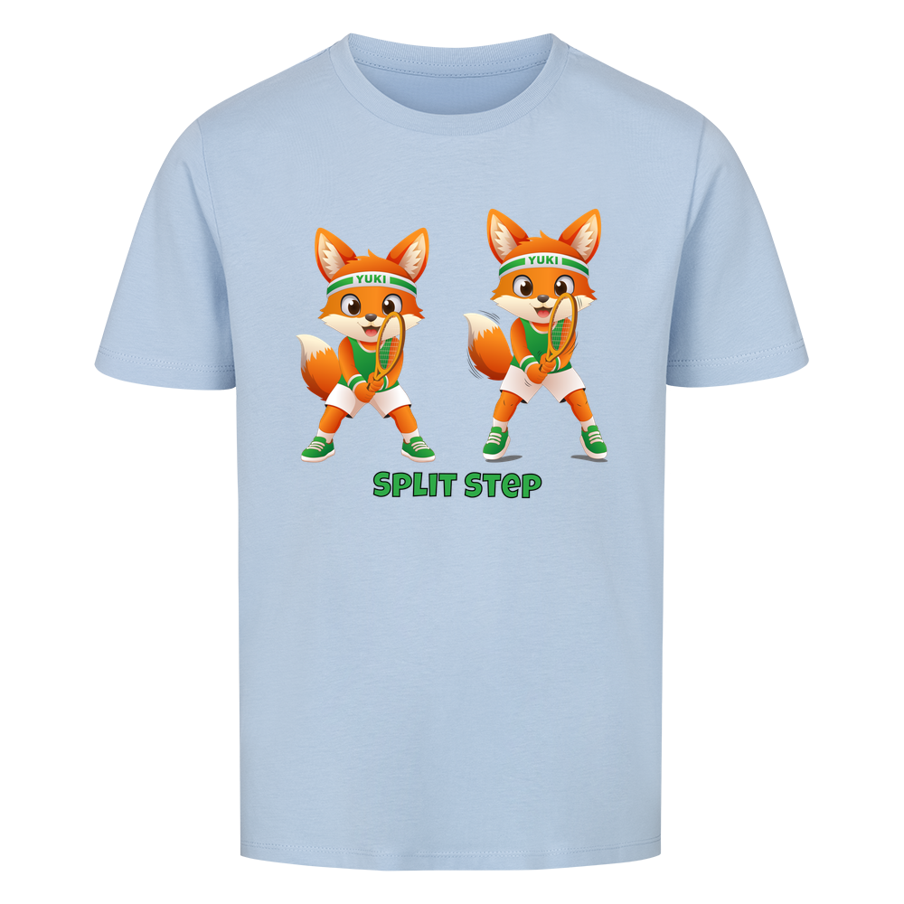 Yuki Split Step auf Kinder-Shirt, Farbe himmelblau