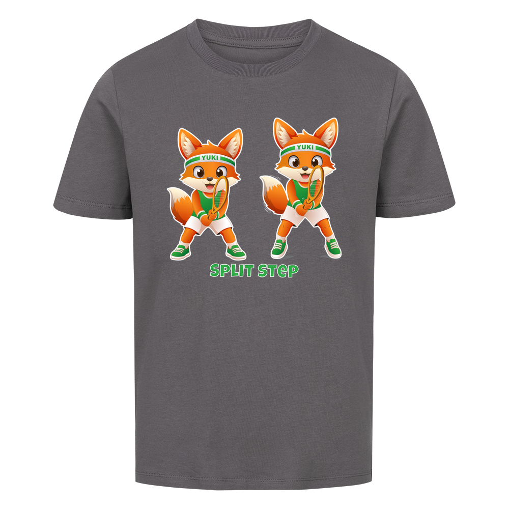 Yuki Split Step auf Kinder-Shirt, Farbe anthrazit
