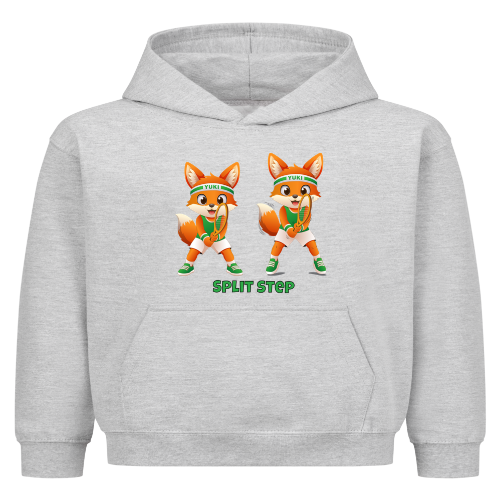 Yuki Split Step auf Kinder-Hoodie, Farbe grau meliert