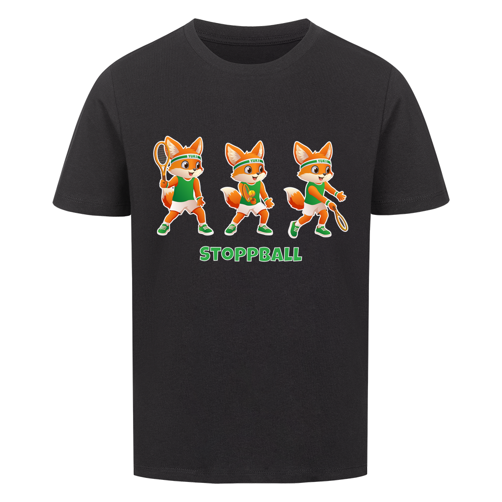Yuki Stoppball auf Kinder-Shirt, Farbe schwarz
