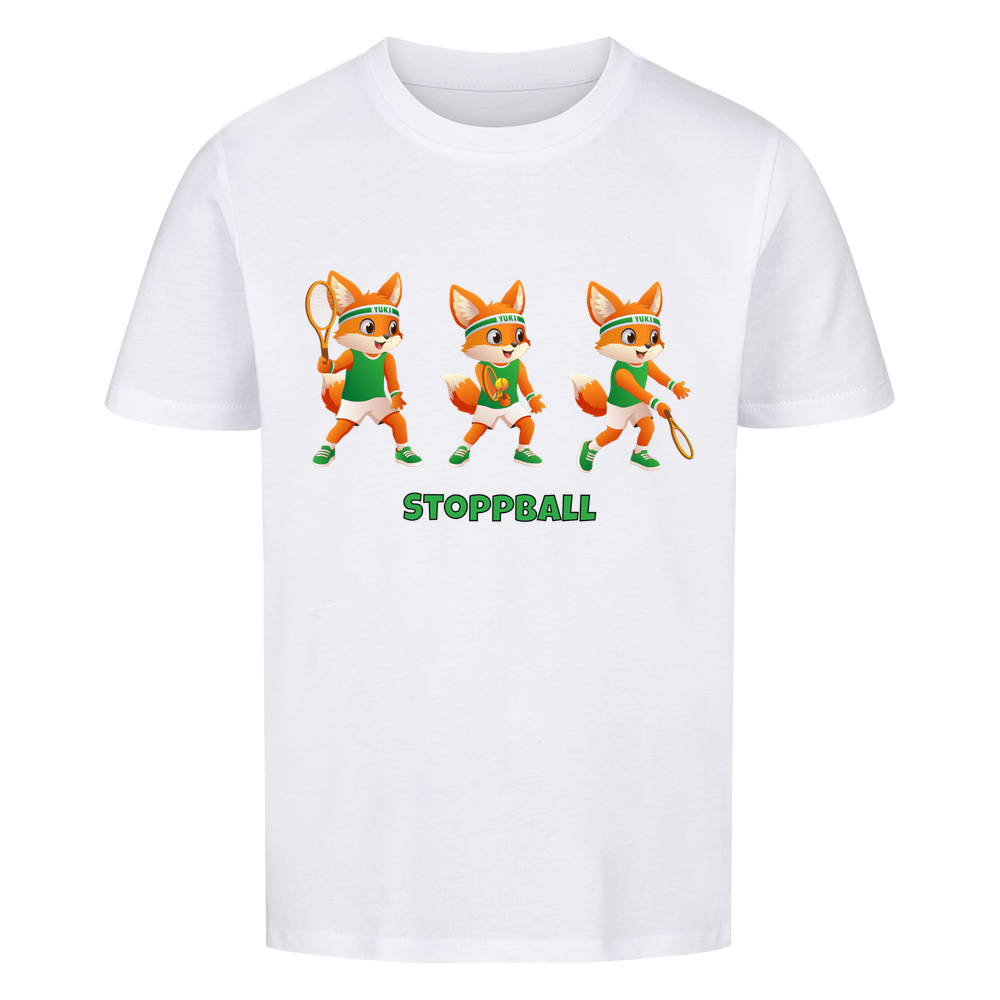 Yuki Stoppball auf Kinder-Shirt, Farbe weiß