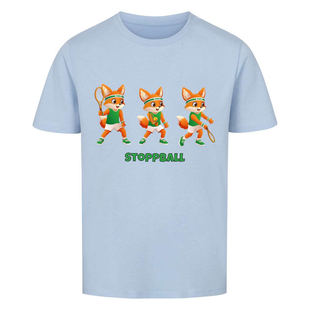 Yuki Stoppball auf Kinder-Shirt, Farbe himmelblau