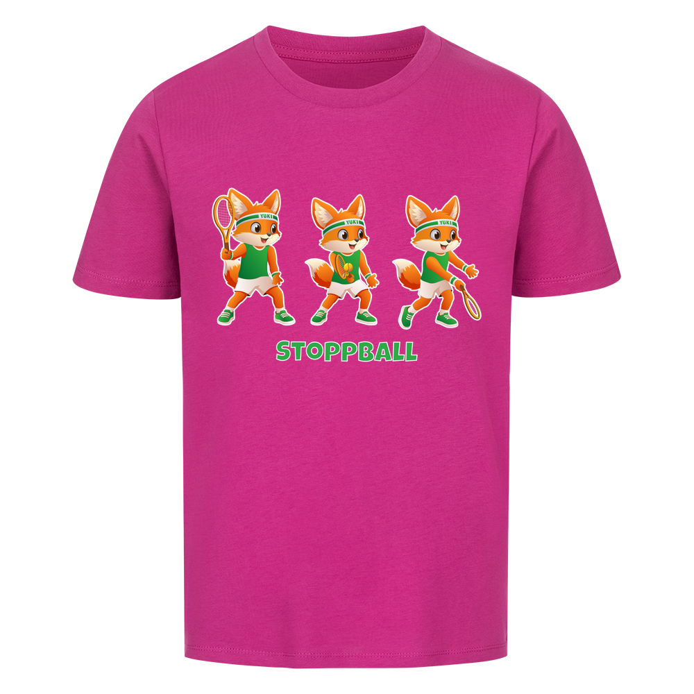 Yuki Stoppball auf Kinder-Shirt, Farbe lila