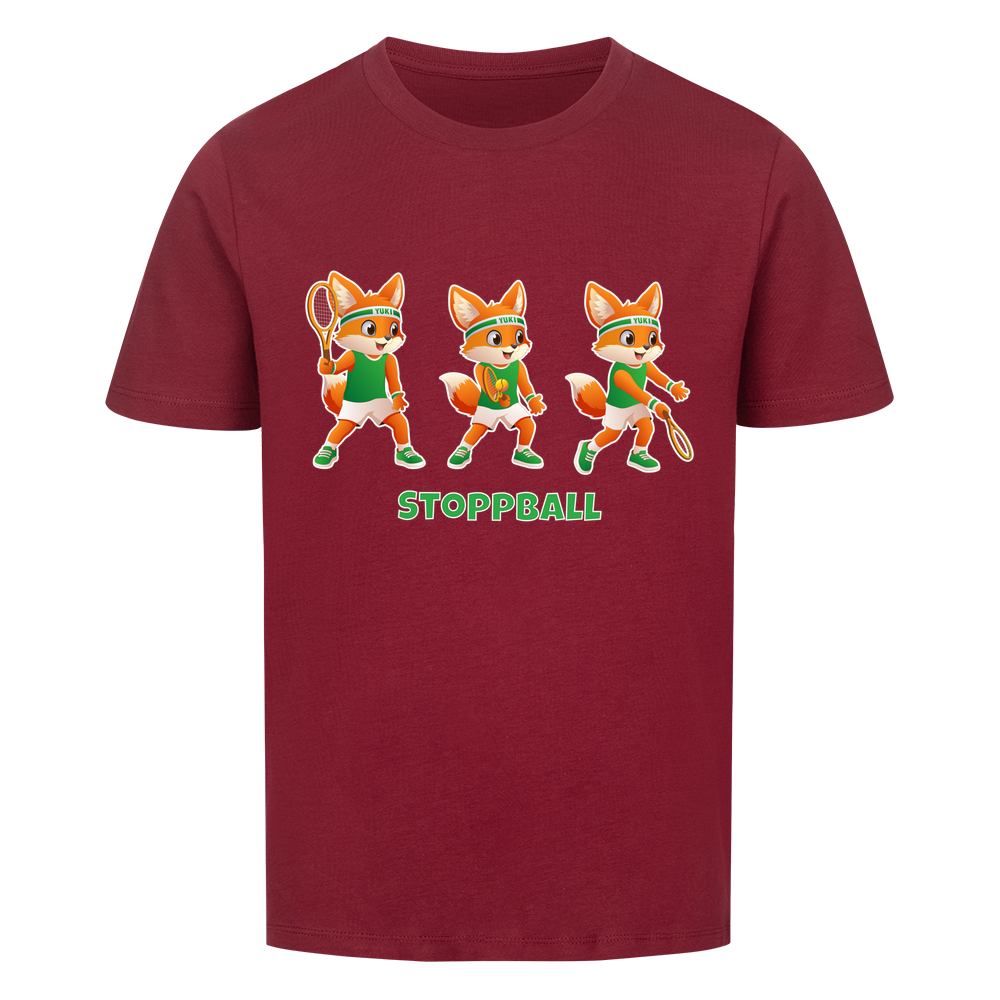 Yuki Stoppball auf Kinder-Shirt, Farbe weinrot