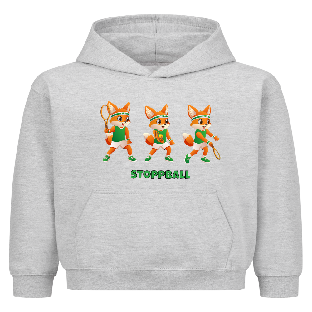 Yuki Stoppball auf Kinder-Hoodie, Farbe grau meliert