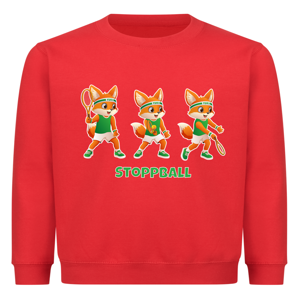 Yuki Stoppball auf Kinder-Sweatshirt, Farbe rot