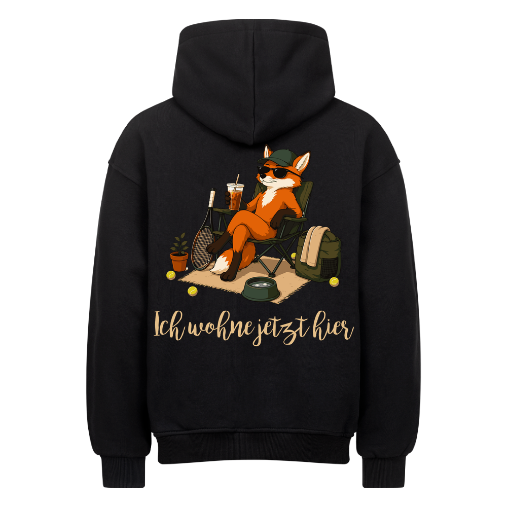 Ich wohne jetzt hier auf Oversized Hoodie, Farbe schwarz