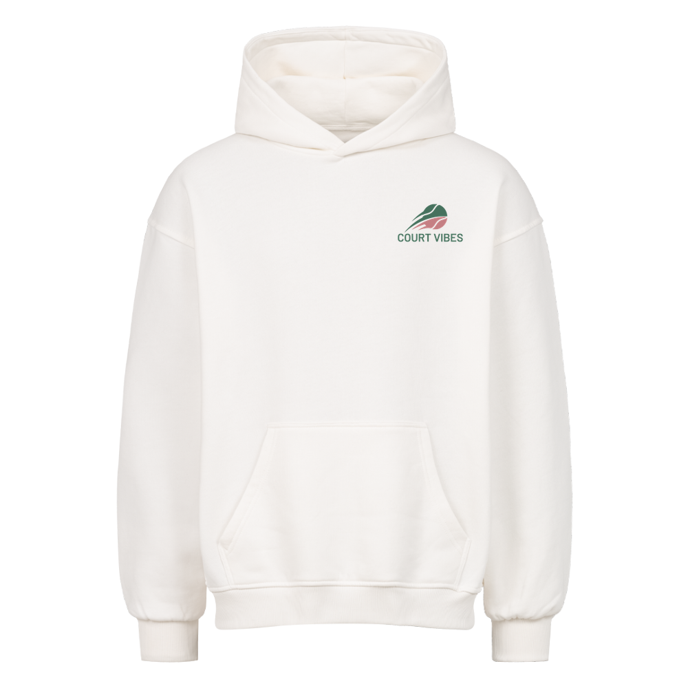 Ich wohne jetzt hier auf Oversized Hoodie, Farbe weiß