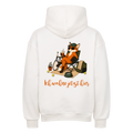 Ich wohne jetzt hier auf Oversized Hoodie, Farbe weiß