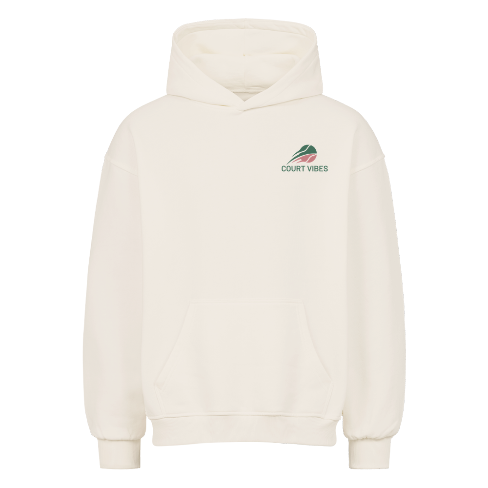 Ich wohne jetzt hier auf Oversized Hoodie, Farbe naturweiß