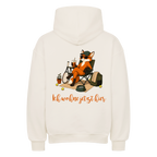 Ich wohne jetzt hier auf Oversized Hoodie, Farbe naturweiß