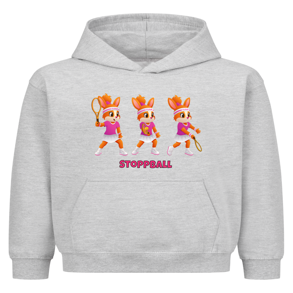 Yuna Stoppball auf Kinder-Hoodie, Farbe grau meliert