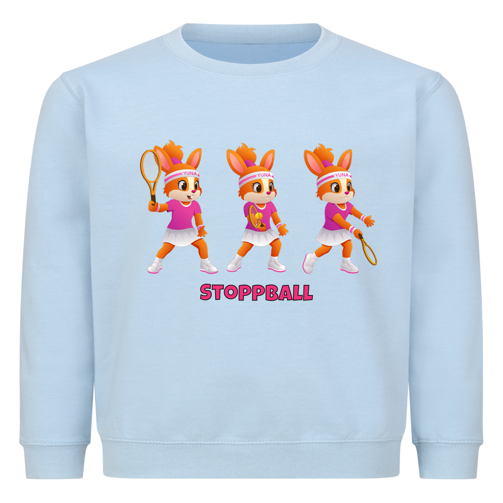 Yuna Stoppball auf Kinder-Sweatshirt, Farbe babyblau