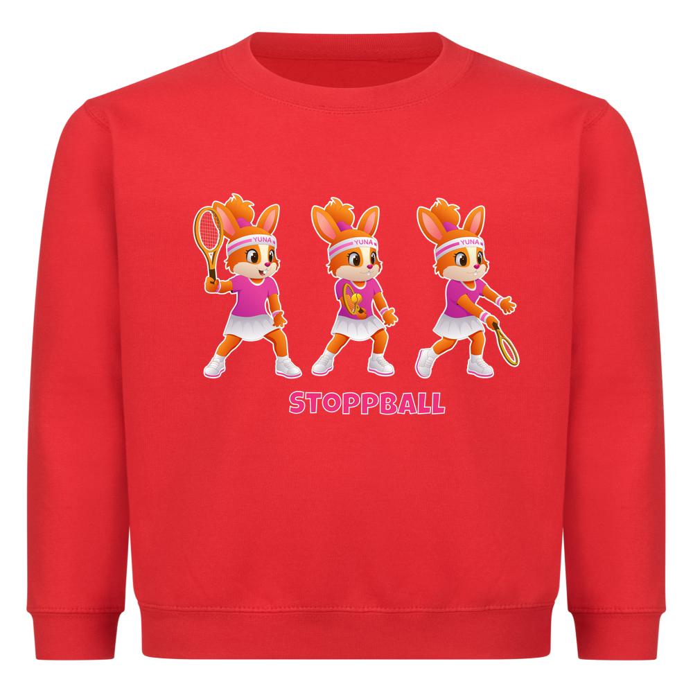 Yuna Stoppball auf Kinder-Sweatshirt, Farbe rot