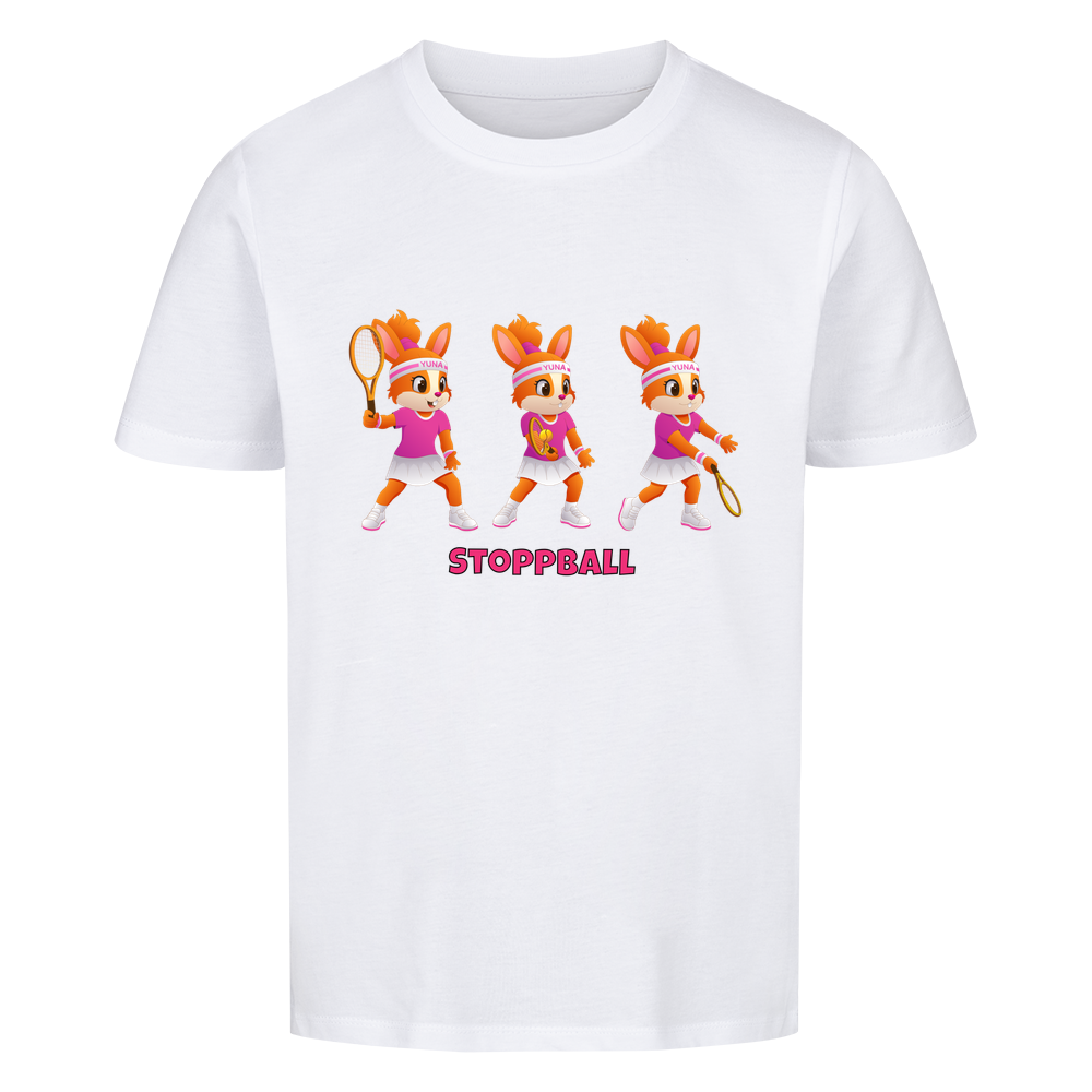 Yuna Stoppball auf Kinder-Shirt, Farbe weiß