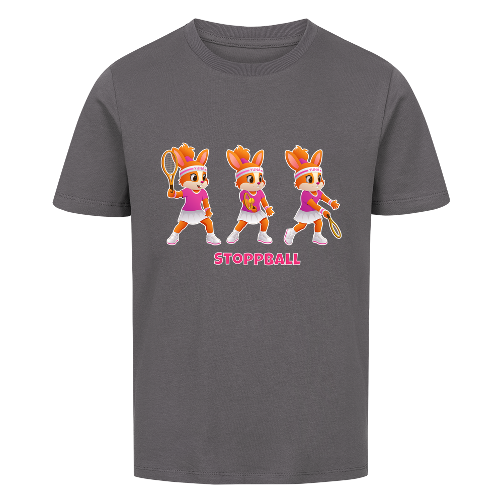 Yuna Stoppball auf Kinder-Shirt, Farbe anthrazit