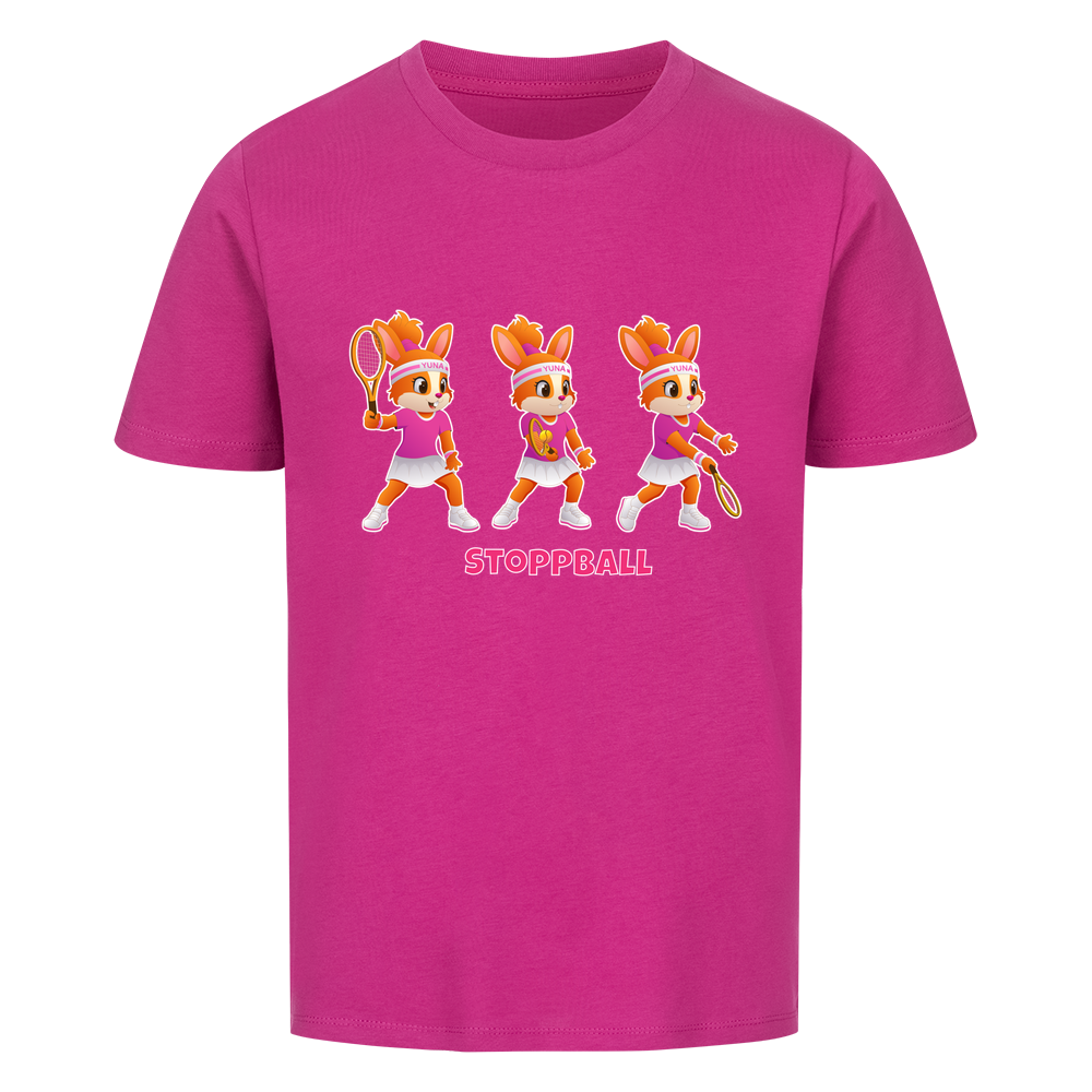 Yuna Stoppball auf Kinder-Shirt, Farbe lila