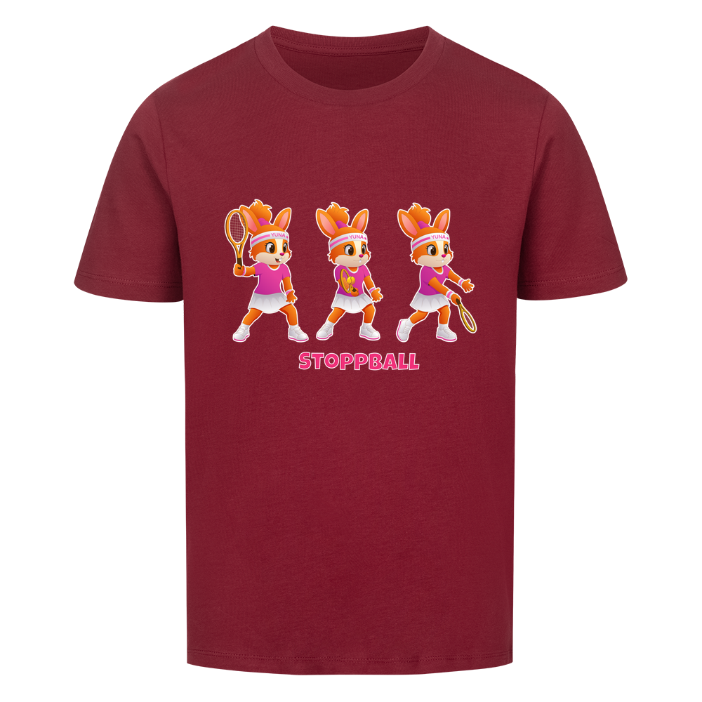 Yuna Stoppball auf Kinder-Shirt, Farbe weinrot