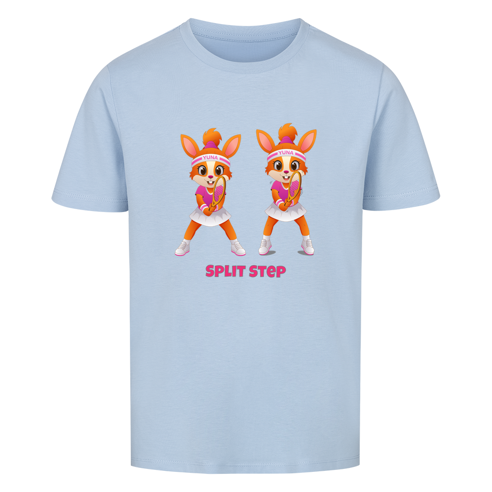 Yuna Split Step auf Kinder-Shirt, Farbe himmelblau