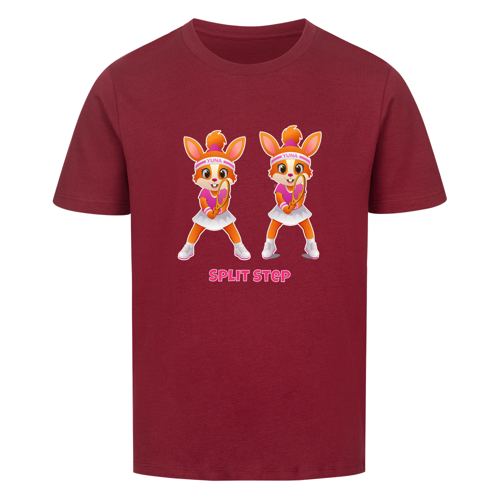 Yuna Split Step auf Kinder-Shirt, Farbe weinrot