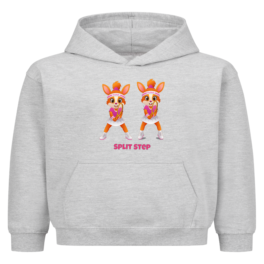 Yuna Split Step auf Kinder-Hoodie, Farbe grau meliert