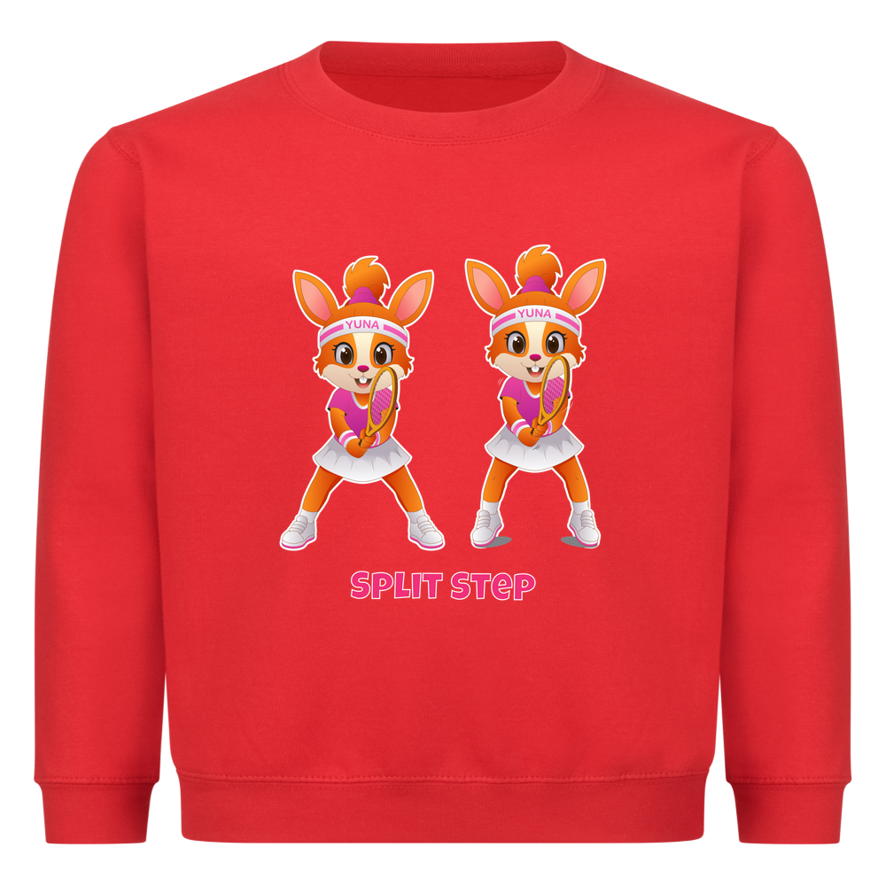 Yuna Split Step auf Kinder-Sweatshirt, Farbe rot