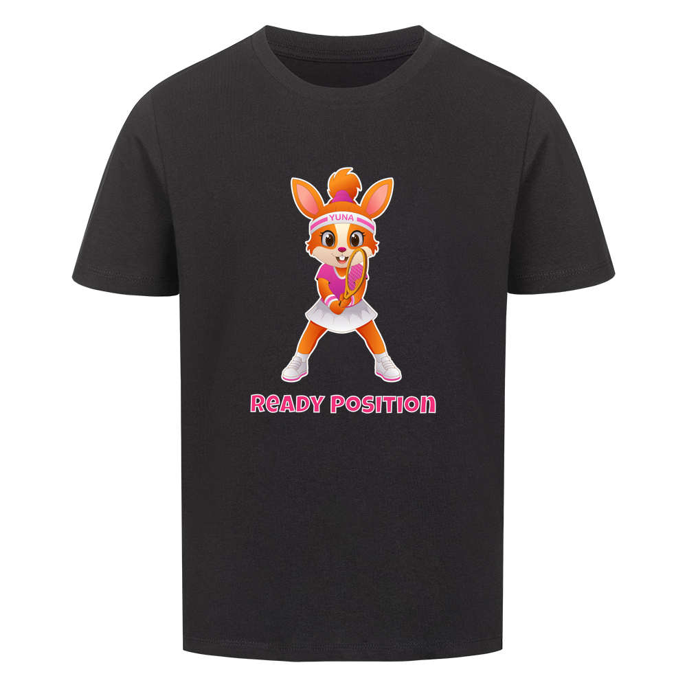 Yuna Ready Position auf Kinder-Shirt, Farbe schwarz