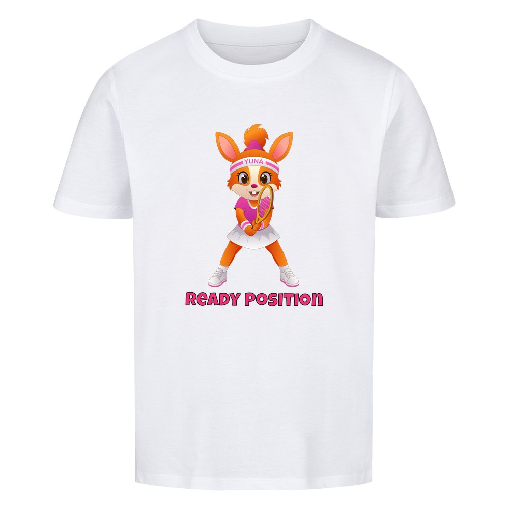Yuna Ready Position auf Kinder-Shirt, Farbe weiß