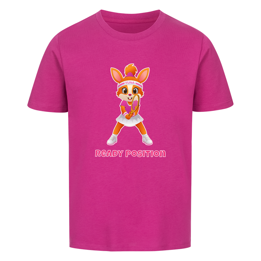 Yuna Ready Position auf Kinder-Shirt, Farbe lila