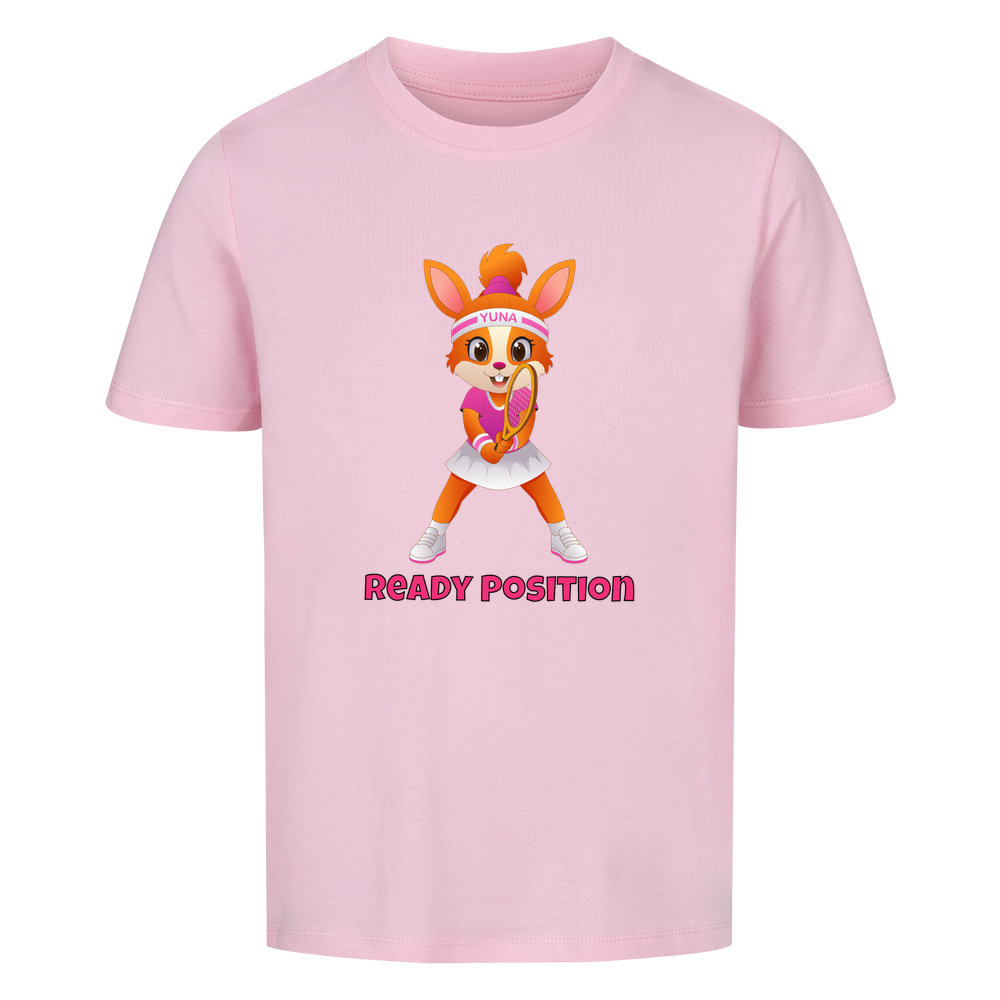 Yuna Ready Position auf Kinder-Shirt, Farbe rosa