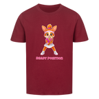 Yuna Ready Position auf Kinder-Shirt, Farbe weinrot