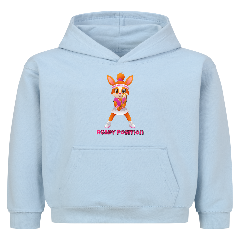 Yuna Ready Position auf Kinder-Hoodie, Farbe babyblau