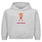 Yuna Ready Position auf Kinder-Hoodie, Farbe grau meliert
