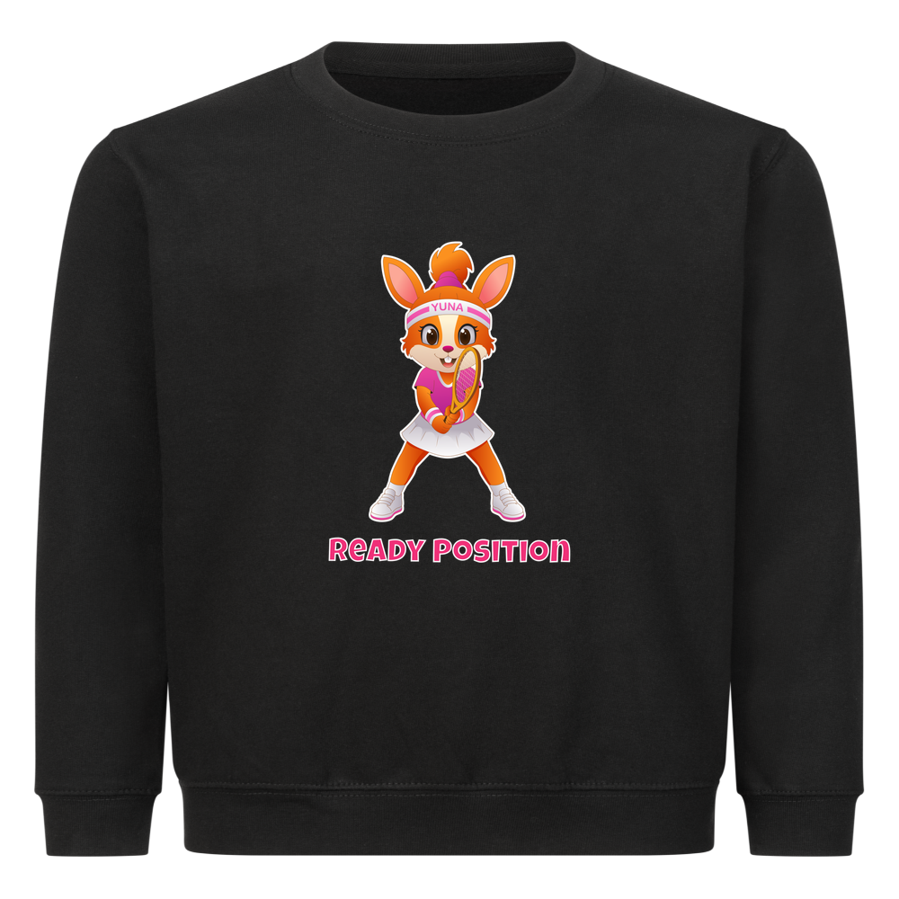 Yuna Ready Position auf Kinder-Sweatshirt, Farbe schwarz