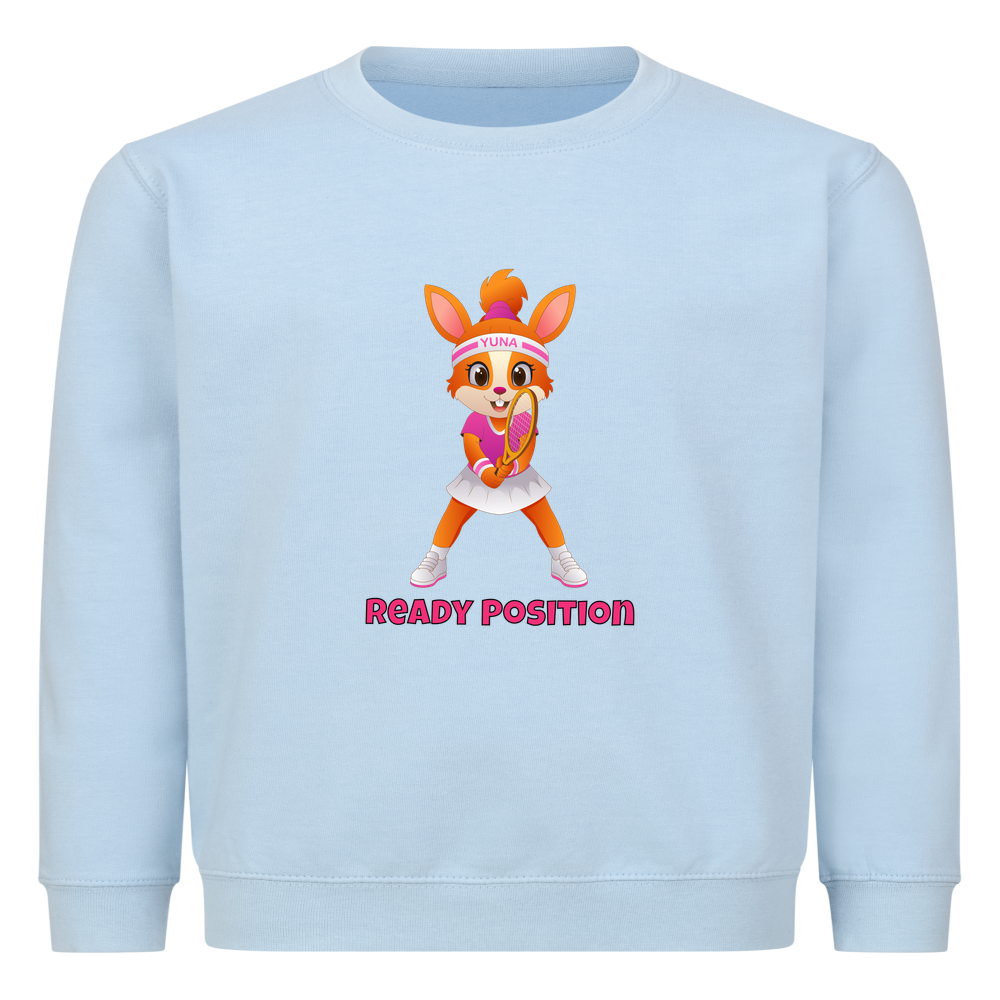 Yuna Ready Position auf Kinder-Sweatshirt, Farbe babyblau