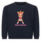 Yuna Ready Position auf Kinder-Sweatshirt, Farbe marineblau
