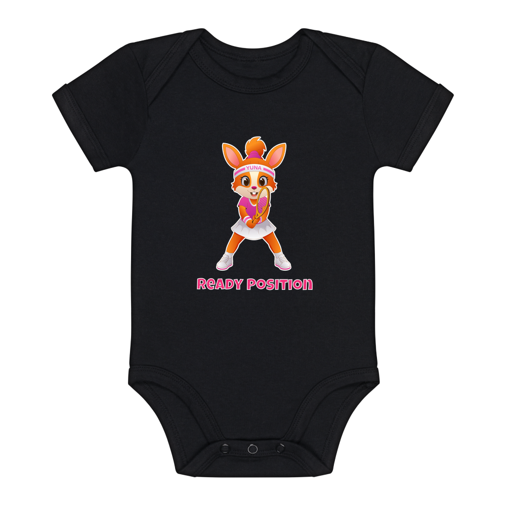 Yuna Ready Position auf Baby-Body, Farbe schwarz