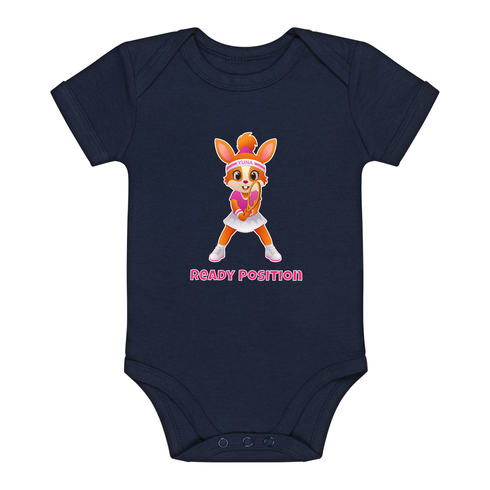 Yuna Ready Position auf Baby-Body, Farbe marineblau
