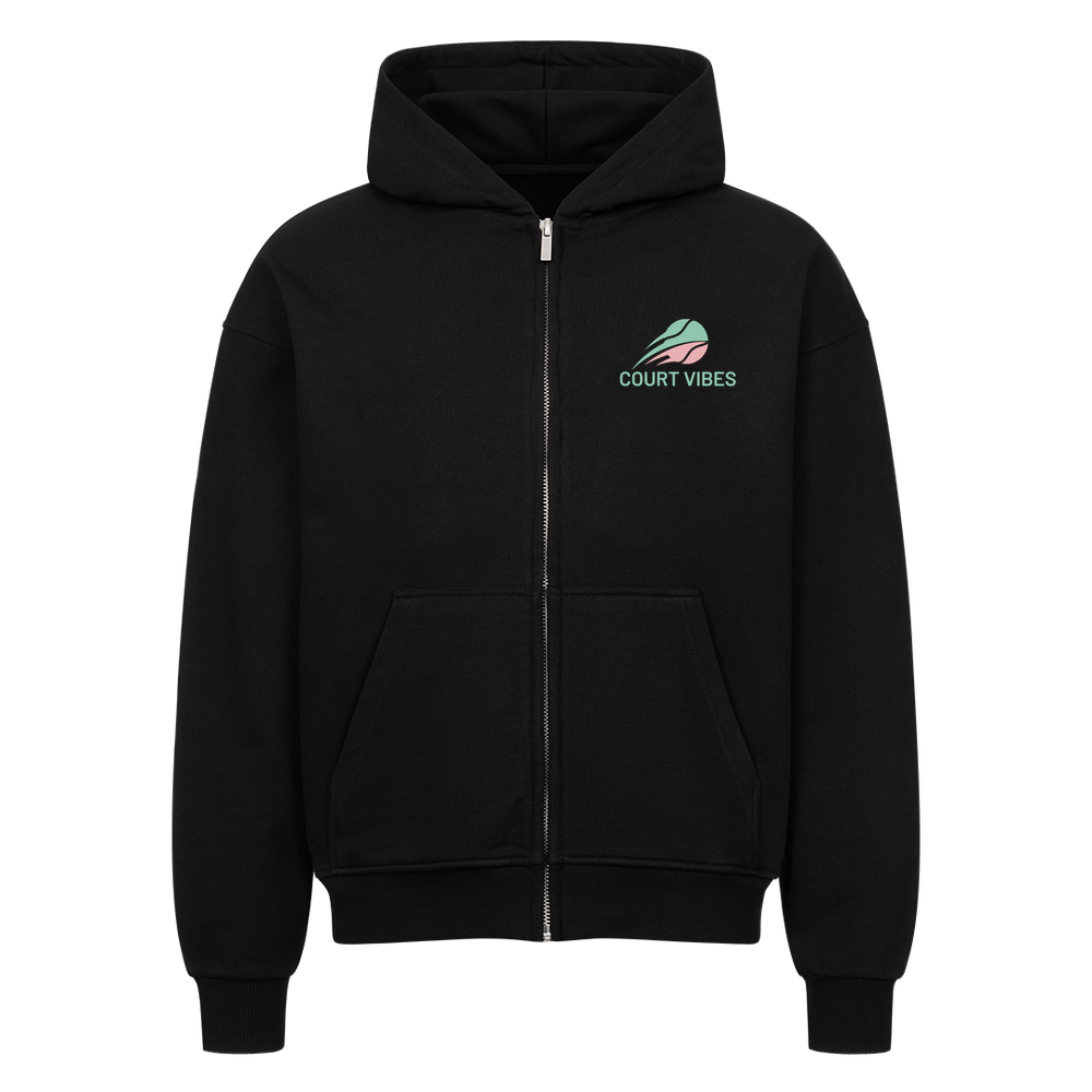 Aufgeben ist keine Option auf Oversized Zip-Hoodie, Farbe schwarz