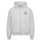 Aufgeben ist keine Option auf Oversized Zip-Hoodie, Farbe grau meliert