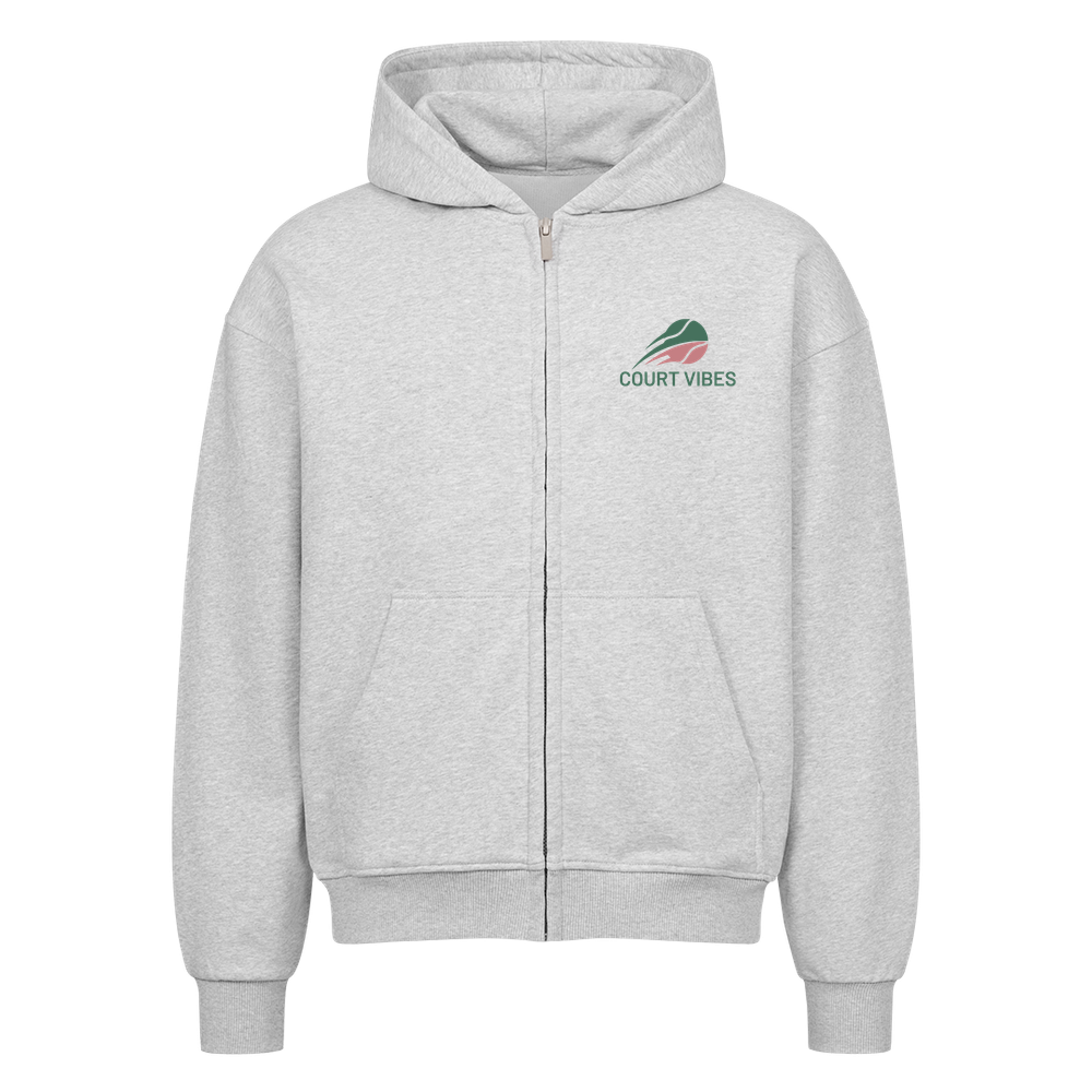 Aufgeben ist keine Option auf Oversized Zip-Hoodie, Farbe grau meliert