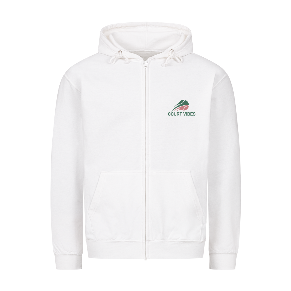 Aufgeben ist keine Option auf Zip-Hoodie, Farbe weiß