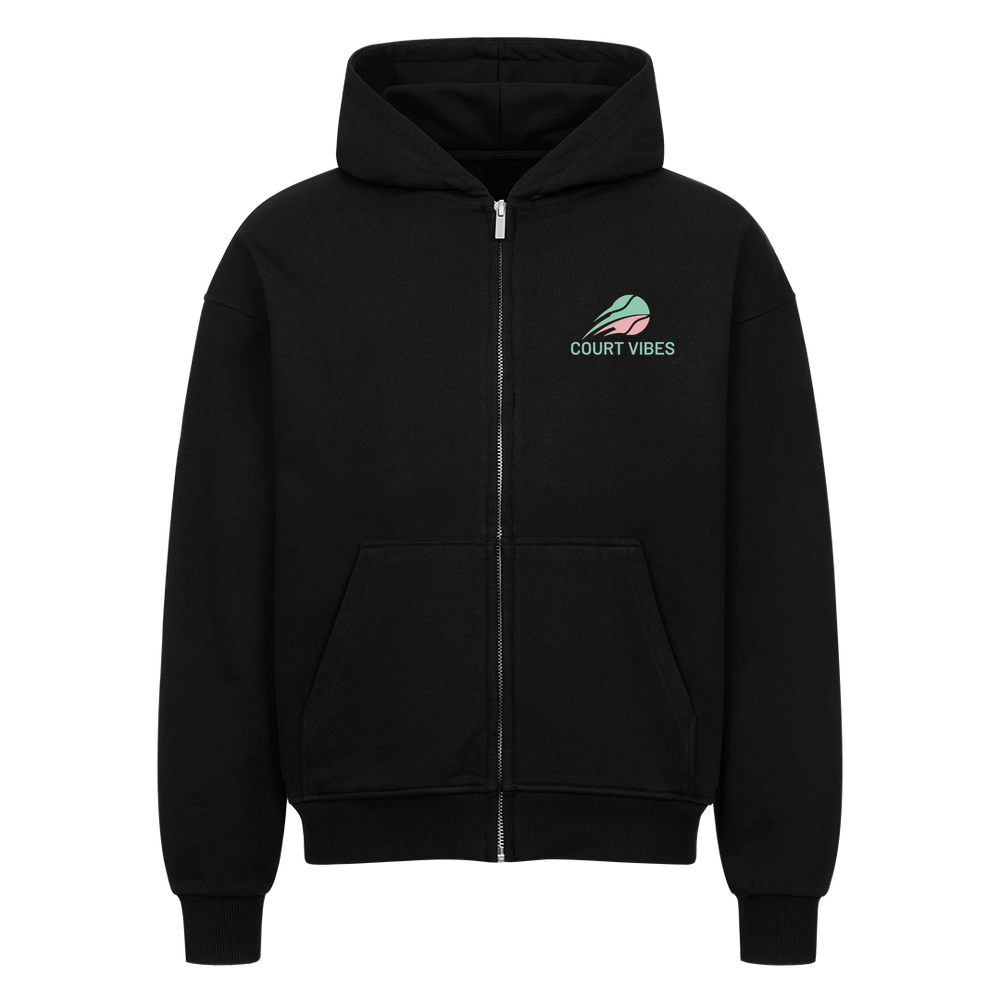 Aufgeben ist keine Option auf Oversized Zip-Hoodie, Farbe schwarz