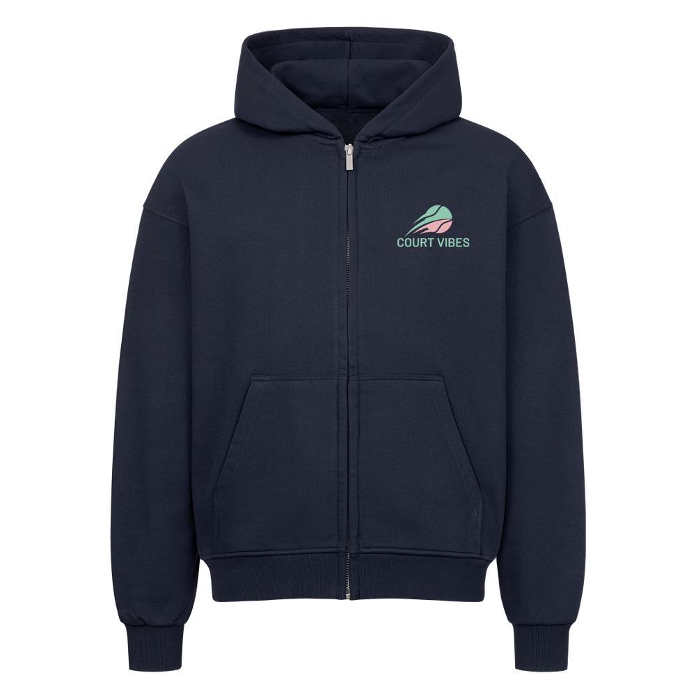 Aufgeben ist keine Option auf Oversized Zip-Hoodie, Farbe marineblau