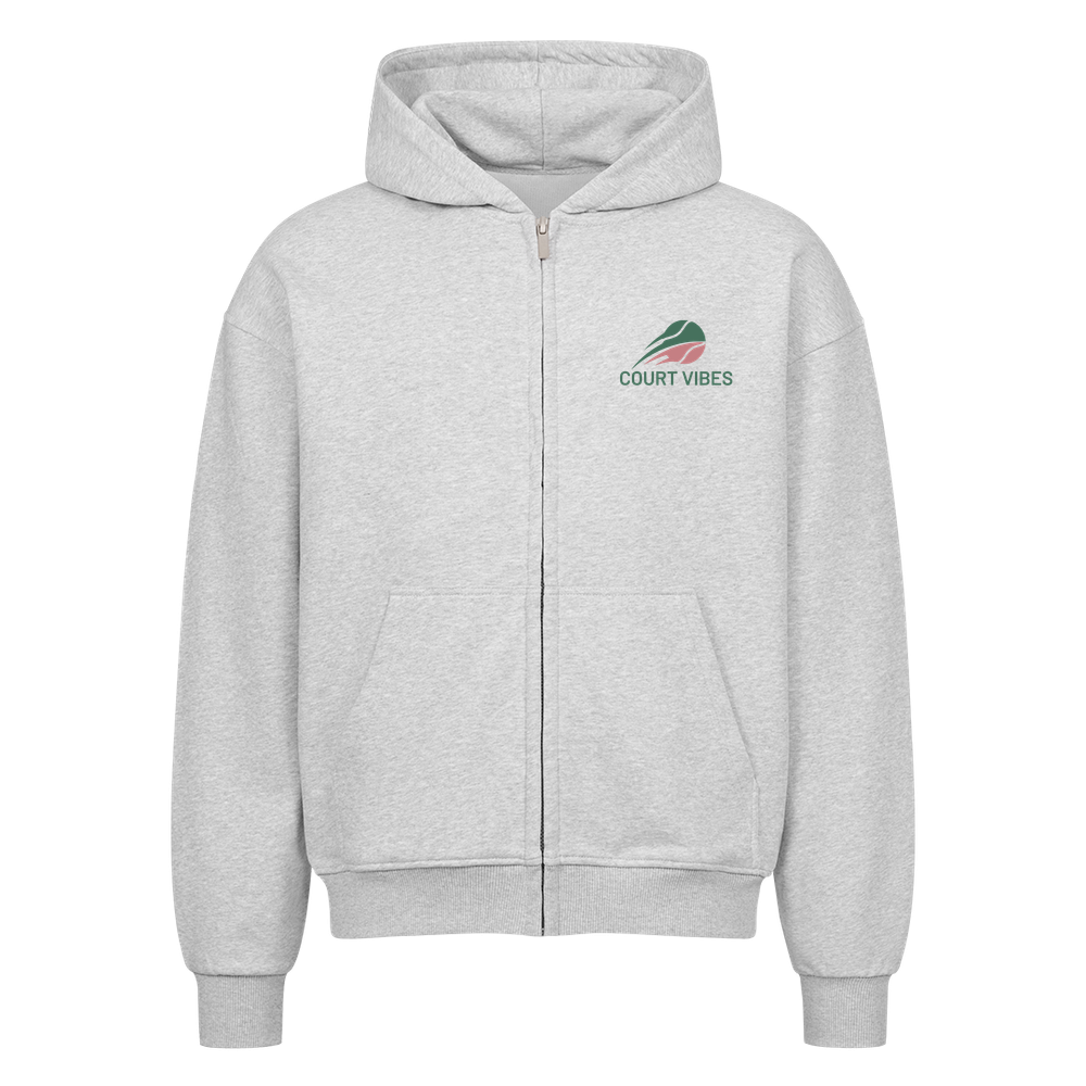 Aufgeben ist keine Option auf Oversized Zip-Hoodie, Farbe grau meliert