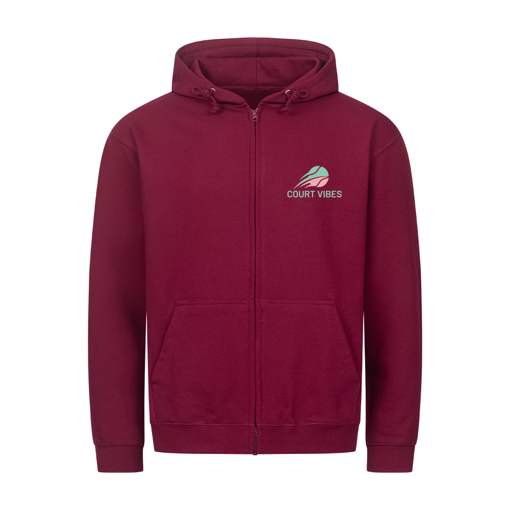 Mein Revier auf Zip-Hoodie, Farbe weinrot
