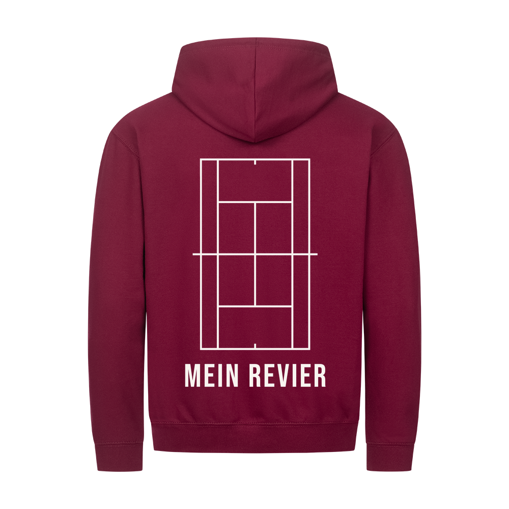 Mein Revier auf Zip-Hoodie, Farbe weinrot