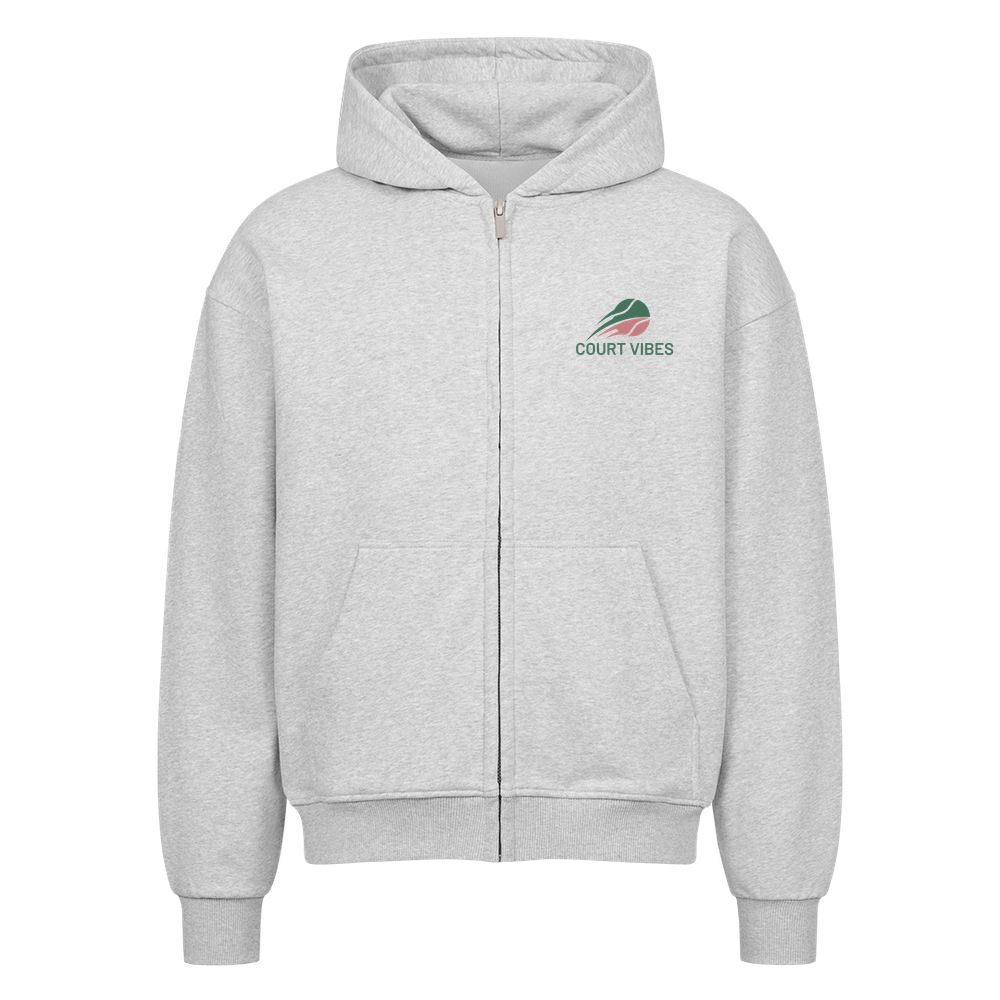 Mein Revier auf Oversized Zip-Hoodie, Farbe grau meliert
