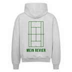 Mein Revier auf Oversized Zip-Hoodie, Farbe grau meliert